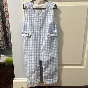 Blue Gingham Kids Overalls